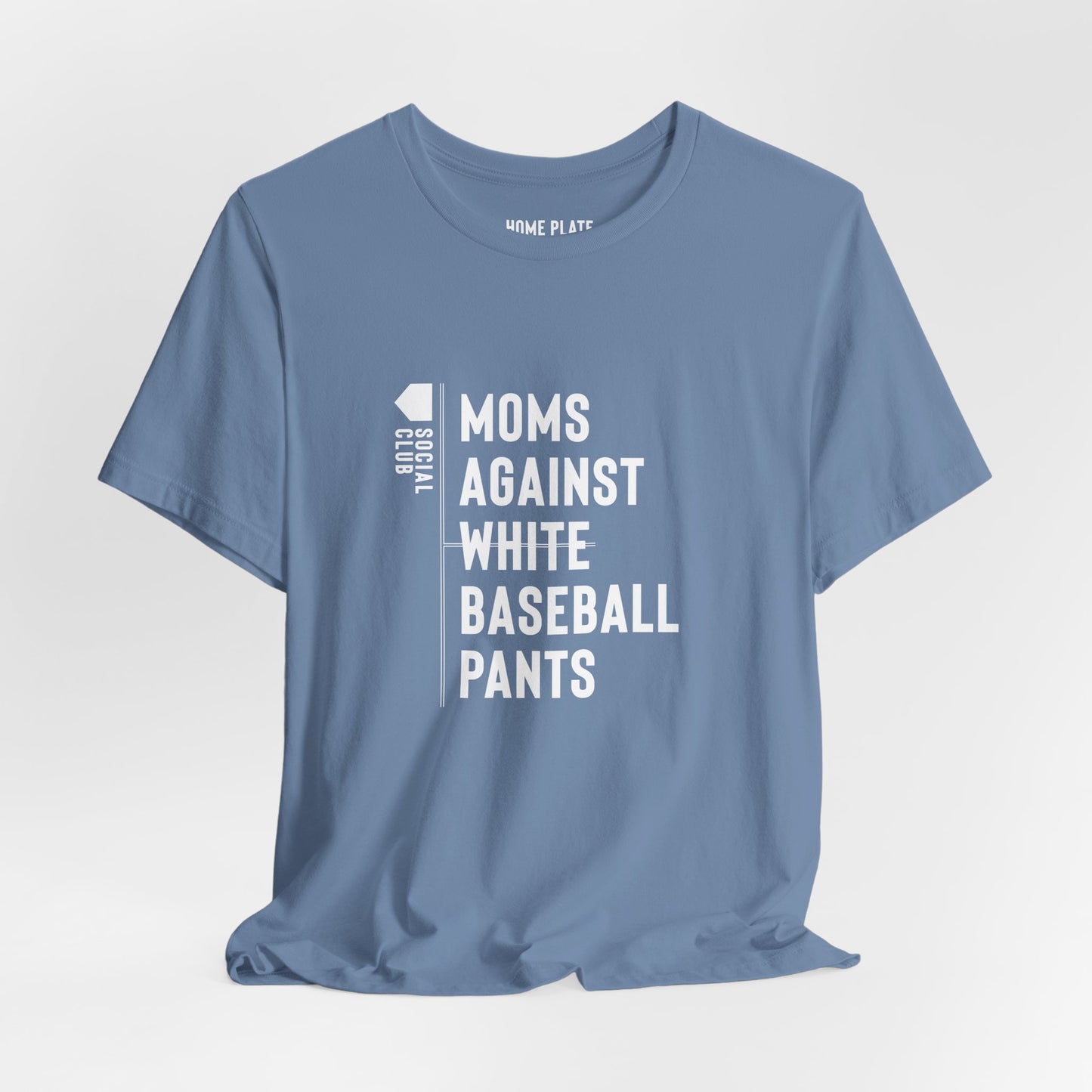 Moms Against White Baseball Pants Tee