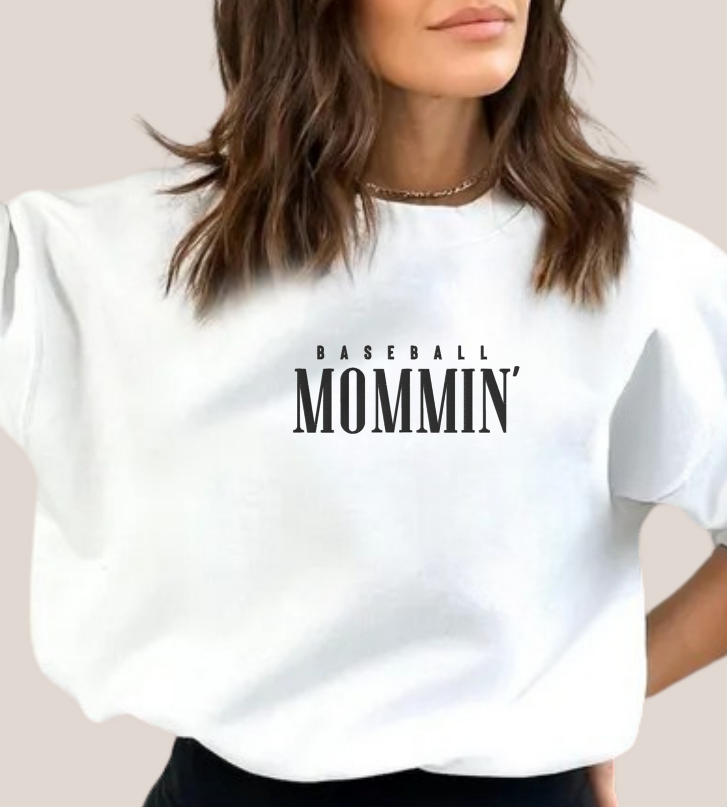 Baseball Mommin' Embroidered Sweatshirt