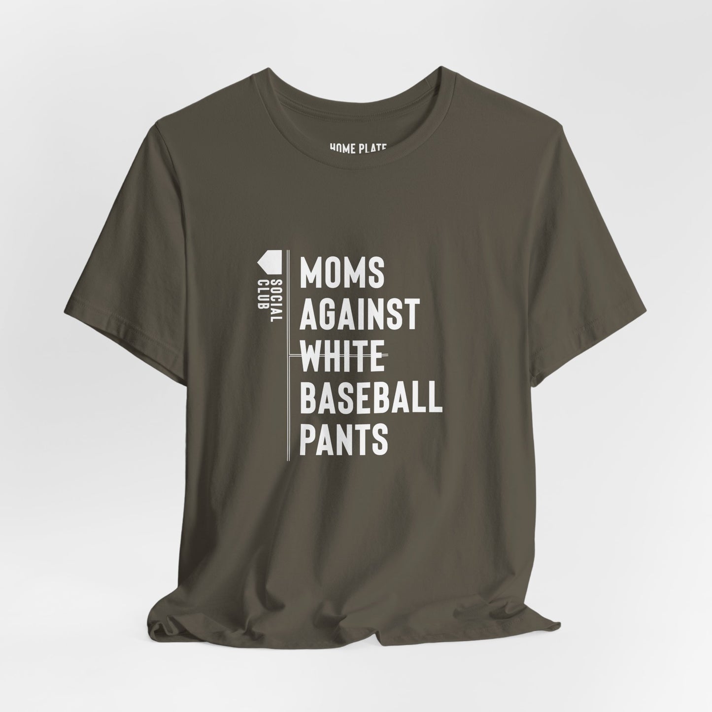 Moms Against White Baseball Pants Tee