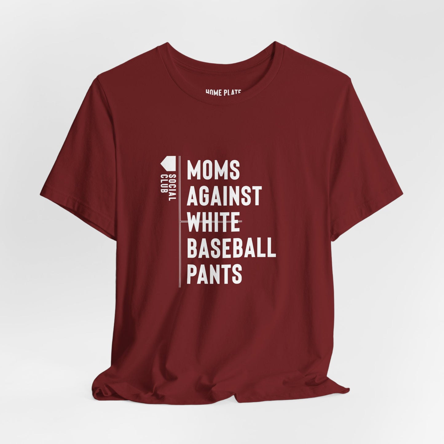 Moms Against White Baseball Pants Tee