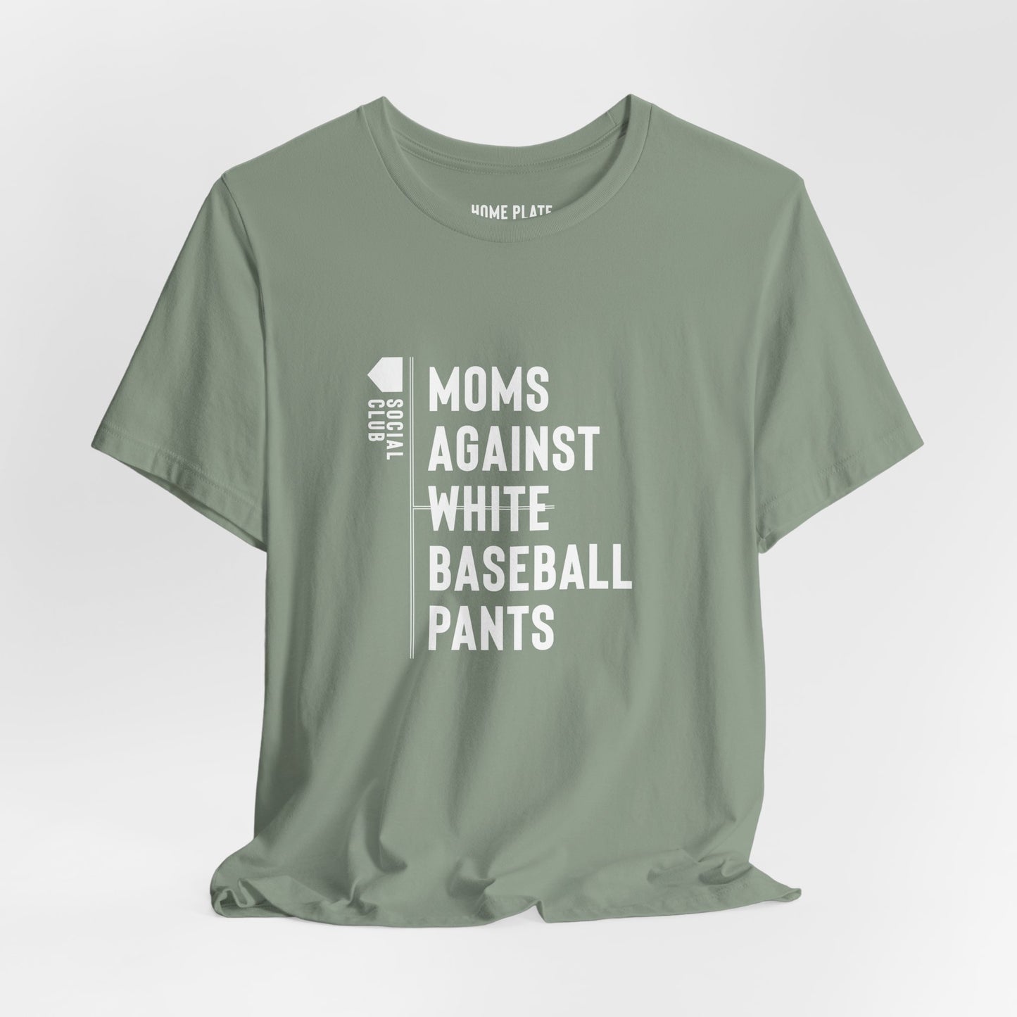 Moms Against White Baseball Pants Tee